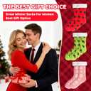 WAKOSAN Christmas Warm Fuzzy Slipper Socks for Women,Winter Fluffy Warm Indoor Socks,Free Size3 Pairs (7.5, Colorful)