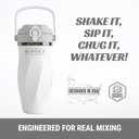 Best Shaker Bottle for Protein Mixes Double Wall Stainless Steel, For Shakes, Water, Smoothies, Cocktails Leak-Proof, 26oz, Copper-Insulated Blender Cup, BPA-Free No Mixing Tools (Snow Goose