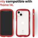 iFace Reflection Designed for iPhone 14 Case (6.1")  Cute Shockproof Hybrid [9H Tempered Glass + Bumper] Wireless Charging Compatible Clear Protective Cover for Girls, Women - Red