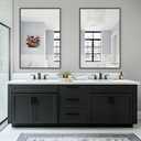 TRAHOME Bathroom Vanity Mirror for Wall, 2 Pack 36" x 24" Metal Framed Rectangular Bathroom Wall Mirror for Over Sink, HD Shatterproof Glass, Hangs Horizontally or Vertically(Black)
