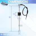 Fuel Sending Unit 0-190 ohms 18"(450mm) Stainless Steel Gas Tank Sensor for Boat Truck RV Car Universal Fuel Level Sender Marine-Grade Corrosion Resistant Water Level Sending Unit