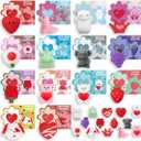 28 PCS Valentine's Day Cards Gifts for Kids with Stress Relief Squeeze Toys, Valentine's Day School Classroom Prizes, Valentine Exchange Gift, Kids Valentine Party Favors