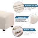 H.VERSAILTEX Ottoman Cover Slipcover Rectangle Fit Length 29'-34' Footrest Sofa Slipcovers Stool Cover Footstool Protector Covers Feature Stretch Thick Jacquard Fabric Removable Washable - Natural