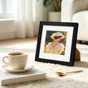 6x6 Picture Frame Sef of 10, Display Pictures 4x4 with Mat or 6 x 6 without Mat, Square Photo Frame Collage for Wall Gallery Decor, Hanging or Tabletop Display, Black