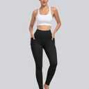 CHRLEISURE Leggings with Pockets for Women - Tummy Control High Waisted Soft Workout Yoga Pants (Black, M)