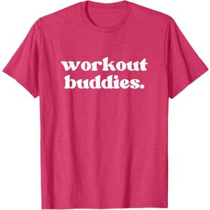 Workout Buddies Matching Couples Women's Men's & Kid's T-Shirt (Small, Black)