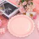 7 inch Pink Paper Plates 50 Pcs Dessert Plates Dinner Tableware Party Supplies For Birthday Picnic Party Decoration