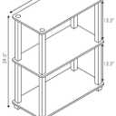 Furinno TURN-S-TUBE Storage Shelves, 3-Tier Book Shelf, Corner Shelf, Toolless Open Shelves, for Organization and Storage, Living Room, Garage, Home Office, Americano, 3-tier Square Tube