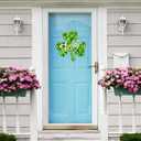 St. Patrick's Day Decorations Wooden Shamrock Door Wreath for Front Door Welcome Lucky Sign, Farmhouse St. Patrick's Decor Hanging Sign Outdoor Indoor Shamrock Clover Spring Wall Home Decor
