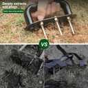 Hand Tiller Garden Tool Lawn Aerator Spike Manual Tool Portable Handheld Aerator Lawn Tool with 7-Iron Spikes, Pre-Aessmbled Small Grass Aerator Tool, Cultivator Tiller Soil Lossener