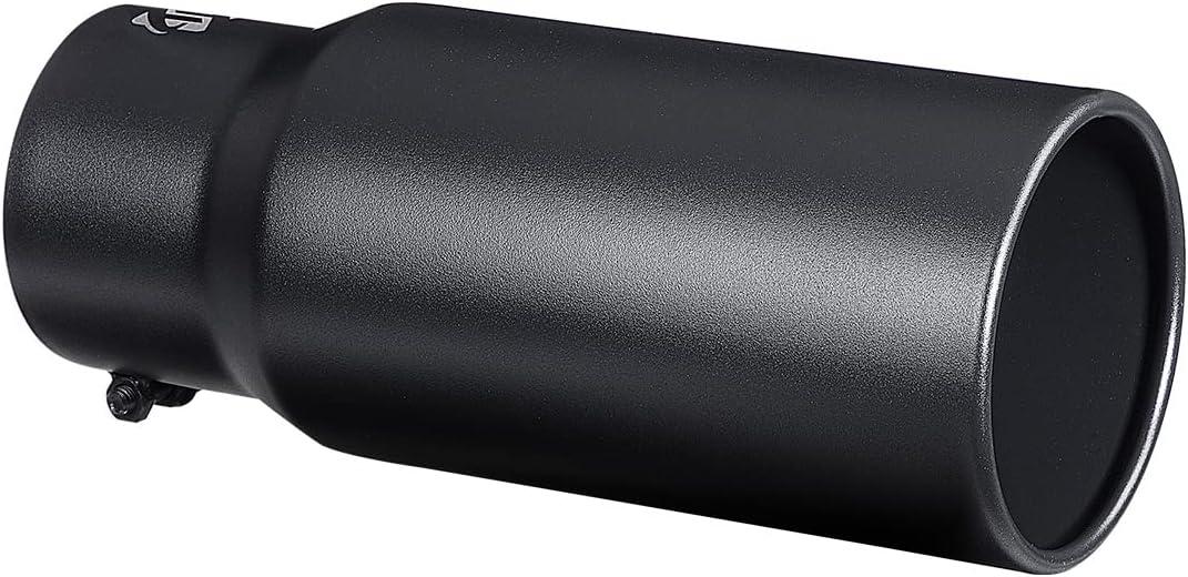 Black Exhaust tip - 4'' Inlet Bolt on Design- Black Coated Stainless Steel Car Muffler Tips 4" ID x 5"OD x 12"L