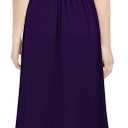 WOOSEA Women Sleeveless Scoop Neck Split Loose Sexy Plain Long Maxi Casual Dress (Purple, M)