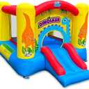 Action Air Dinosaur Inflatable Bounce House with Blower, Durable & Extra Thick Bouncy Castle for Kids, Indoor/Outdoor Fun, Easy Setup, Safety Netting & Carrying Bag Included