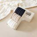 Womens Cozy Crew Socks Soft Winter Sleeping Christmas Fuzzy Ankle Socks 3 Pairs Size 5-10 (Solid Color a)