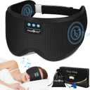 MUSICOZY Sleep Headphones, Bluetooth Sleeping Mask Headband Headphones Eye Mask, Wireless Music Earbuds Earphones with HD Ultra-Thin Stereo Speakers for Side Sleepers Men Women