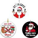 3PCS Six Seven Christmas Ornament67 Acrylic Ornament, Funny 67 Meme Ornament Santa Ornaments for Christmas Tree, Funny Teen Gift (A)