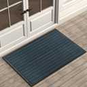ubdyo Extra Durable Door Mat - Dirt Trapping Outdoor Welcome Mats - Non-Slip Outdoor Indoor Entrance - Low Profile Front Doormat (47" x 32", Bright Blue)