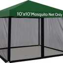 10x10 Canopy Tent Mosquito Net, Replacement Gazebo Netting Screen for Patio Tent (Black)