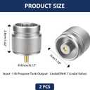 2 x 2 Pcs Propane to Butane Adapter Brass & Aluminum Alloy Camping Stove Adapter LPG Canister Converter 1 LB Propane Tanks Input EN417 Lindal Valve Stove Gas Converter for Backpacking Hiking (Silver)