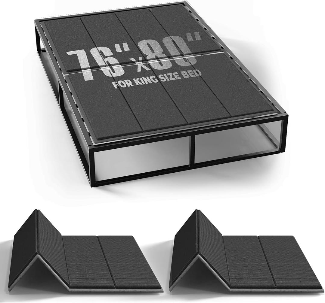 Imperius Folding Spring Box,Bunkie Board,10MM, Bed Support Flat Noodles, King Size 76x80'' Light and Thin, Breathable, Noise Minimizing,Moisture Resistant Bunkieboards