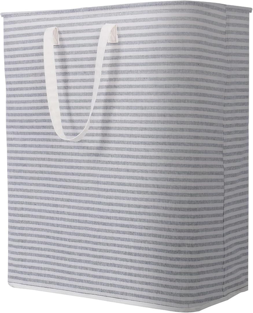 Lifewit Laundry Hamper Large Collapsible Laundry Basket, Freestanding Waterproof Clothes Hamper Storage with Easy Carry Handles for Clothes in Bedroom Bathroom College Dorm for Adults, Grey, 125L, 2 pack