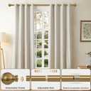 Warm Gold Curtain Rods for Windows 48 to 84 Inch 1" Diameter Adjustable Heavy Duty Brass Window Curtain Rod with Metal Finials for Living Room Bedroom Farmhouse Kitchen Outdoor