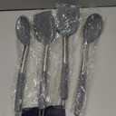 Cooking Utensils Set of 4, E-far Silicone Kitchen Utensils for Non-stick Cookware, Heat Resistant & Non-toxic Slotted Spatula Solid Spoon Turner for Flipping Mixing Serving Basting(Grey) (Gray)