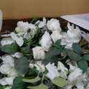 Ling's moment 17.5" Tall Standing Artificial Flowers Arrangements 4 pcs Wedding Aisle Runner Chair Decorations White Sage Centerpieces for Ceremony Reception Rose Floral Party Outdoor Decor