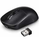KUNSI Wireless Mouse,Bluetooth and 2.4G Dual Mode Rechargeable Wireless Mouse,800/1200/1600 Adjustable DPI, Quiet Clicks, Compatible for Laptop/MacBook/PC/Desktop-Black