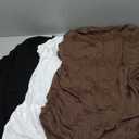 Ficerd 3 Pack Women's Maternity Shirts, Side Ruched Pregnancy Tee Tops Long Sleeve Basic Tunic Tshirt Casual Mama Clothes (Large, Black, White, Coffee)
