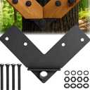 Treehouse Double Knee Brace Bracket, 1.25 Inch Tree House Bracket with 5/8" x 5" Bolts, Black Coated Carbon Steel Treehouse Hardware for Attachment and Lag Bolts