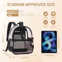 MUSEVOS Clear Backpack for Stadium Events Approved 12×6×12, Thick TPU Mini Clear Bag with Front Pocket for Concert Sport Events Work Travel, Black