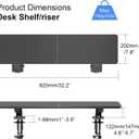 suptek Clamp-on 32 Inch Dual Monitor Desk Mount Riser Shelf Computer Stands for 2 Monitor,Laptop,Printer, Notebook,32.2 x 7.8 x 5.7