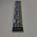 CAMKUZON Christmas Foil Wrapping Paper with Cut Lines on Reverse 3 Rolls Pack - Dancing Santa Claus, Colorful Stripes and Assorted Christmas Characters - Holiday Wrapping Paper Bundle, 24 Inch X 144