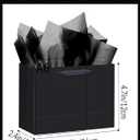 qiqee Deep Black Gift Wide Bags with Tissue Paper for Wedding, Birthday, Party Supplies-7.9"x4.3"x9.6" Small Size Cardboard Gift Bags48pcs Bags +Tissue Paper