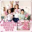 AceOrbit 6 Pcs Easter Bunny Money Holder Wooden Rabbit Gift Cards Wooden Basket Stuffers for Toddlers Money Easter Eggs Bunnies Holder Bulk Cash Gifts Decor Ideas