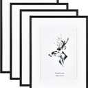 Yaetm 16x20 Frame Matted to 11x14 Set of 4, Solid Wood Black Picture Frame 16x20 for Photos, Posters & Art Prints, Wall Gallery for Horizontal and Vertical Wall Mount (4 pack, Black)