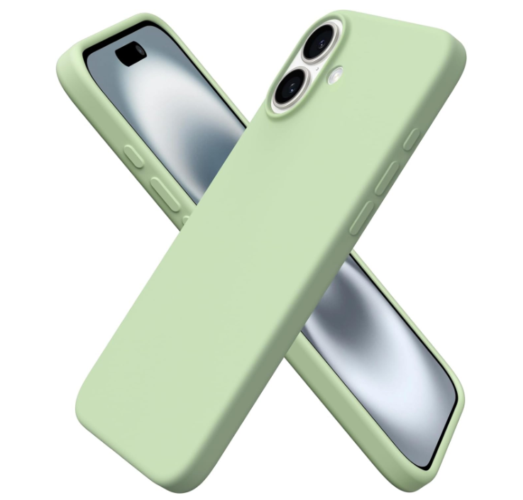 ORNARTO Compatible with iPhone 16 Plus Case 6.7, Slim Liquid Silicone 3 Layers Full Covered Soft Gel Rubber Phone Case Protective Cover 6.7 Inch, Cactus