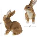 CLEVER GARDEN Brown Rabbit Garden Statue Outdoor Décor, Resin Figurine Decoration for Lawn, Yard, Patio, Porch, and More