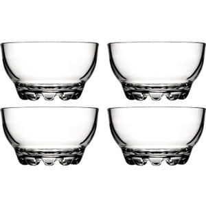 BOHEM'S Clear Glass Bowls Set for Kitchen, Small Serving Bowls for Dessert, Snack, Cereal, Fruit, Nuts, Ice Cream, Dipping Prep Bowls, 9.5 oz, Set of 4 (Clear)