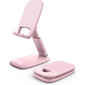 Lamicall Pink Phone Holder, Desk Accessories - Rose Gold Pink Office Cell Phone Stand, Desktop, Office Desks Accessories, Desk Decor for Women, for iPhone, 4-8'' Phone