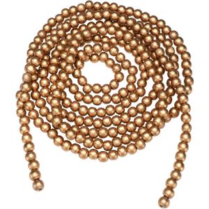 Christmas Wooden Bead Garland Wood Bead Garland Christmas Tree Decorations for Holiday Favors, 12 Feet(Gold)