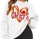 MAPICK Womens Oversized Christian Sweatshirts Fleece Crewneck Sweaters Embroidered GOD IS GOOD Casual Pullover Tops (White, XL)