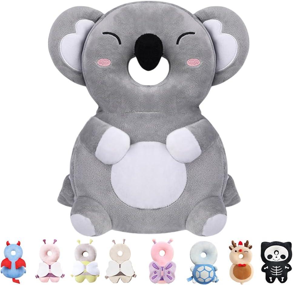 Baby Head Protector Backpack for Falling Crawling and Walking Toddler Essentials Harness Infant Koala Toys Helmets Baby Essentials Must Have 0.5-2 Years (Grey)