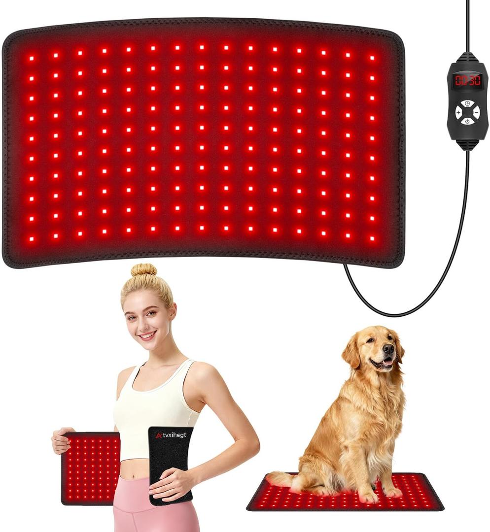 Red Light Therapy for Body, 20" Large 660nm 850nm LED Near Infrared Light Therapy Pad Belt Wrap for Neck Knee Shoulder Back Stomach Muscle Pain Relief