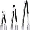 Stainless Steel Tongs Set, Food Grade Stainless Steel Kitchen Tongs, Heat Resistant 600 Degrees, for Cooking, BBQ Barbecue, Grilling, Buffet, Serving (7"+9"+12")