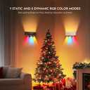 Wall Sconces Set of 2 Battery Operated, 360 Rotate Magnetic Rechargeable Wall Mounted Lamp with 3 Color Temperatures & 9 RGB Modes, Wireless Wall Lights for Bedroom, Picture, Living Room (A03-Black+White)