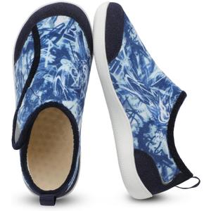 QFH Cozy Slippers for Women & Men - Wide, Diabetic, Barefoot Walking Shoes - Non-Slip, Soft Lining, Comfy House Shoes (Doodle)