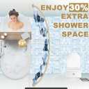 YNL Curved Shower Curtain Rod 35-82In(2.9-6.8Ft), Gold Round Rustproof Shower Rod for Bathroom Bathtub, Adjustable Arched Shower Curtain Rod, Never Rust|Extra Space|Non-Slip|Expandable|Need to Drill