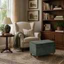 HomePop 24" Dinah Collection Storage Ottoman - Loden Green Velvet, 18"D x 24"W x 18"H